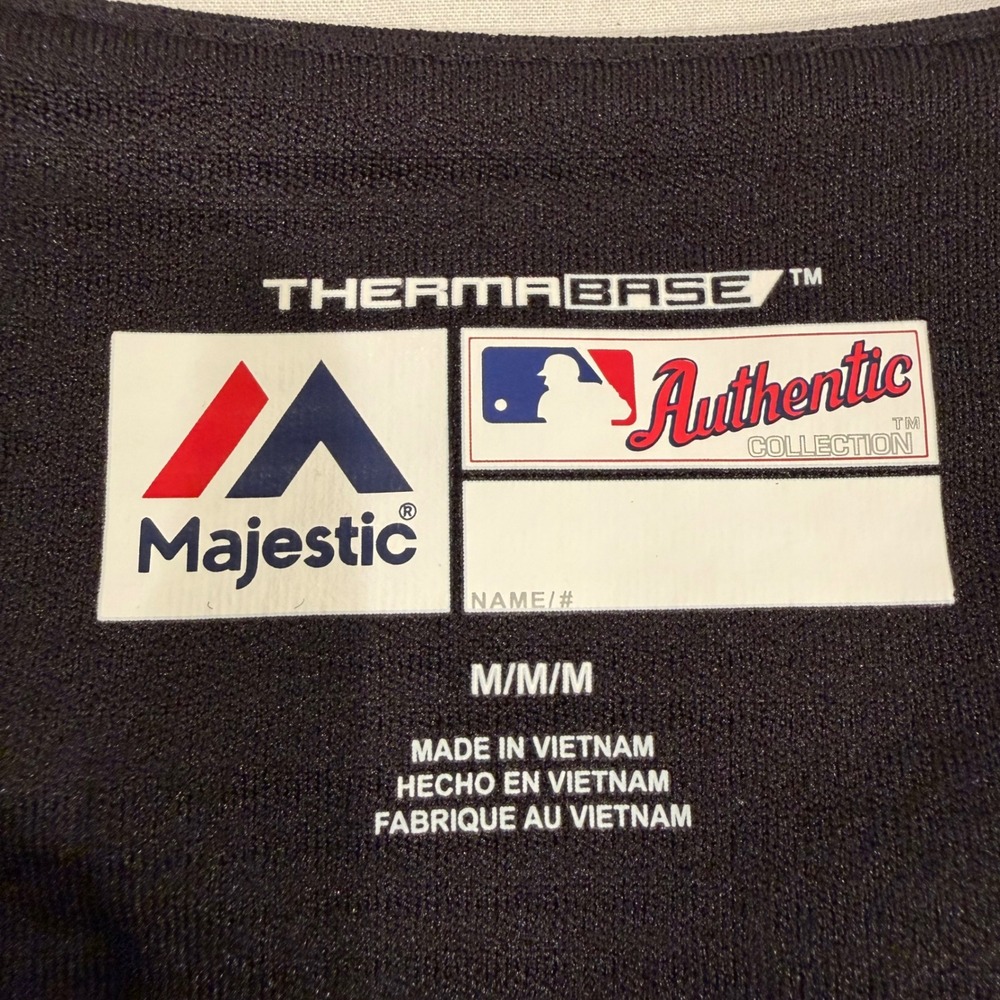 Majestic Miami Marlins Therma Base Authentic Crewneck Pullover Mens Medium Shirt - Picture 5 of 9